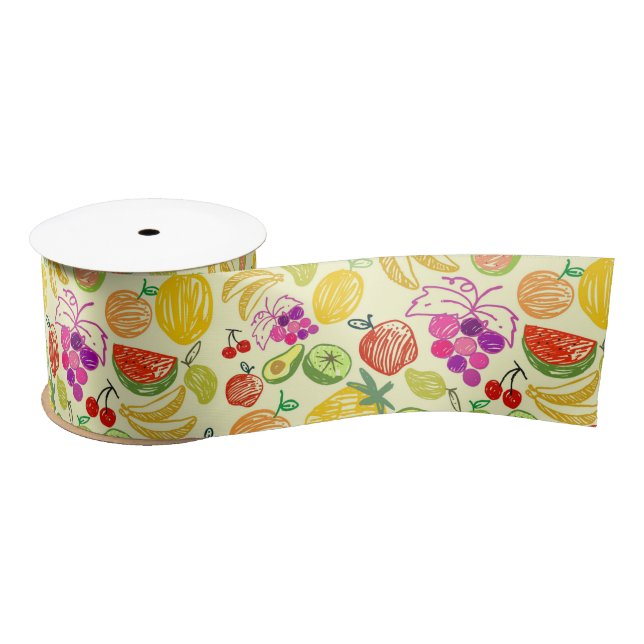 Mixed fruit ribbon satin ribbon (Spool)