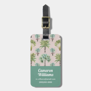 Mixed Green Palm Trees Luggage Tag