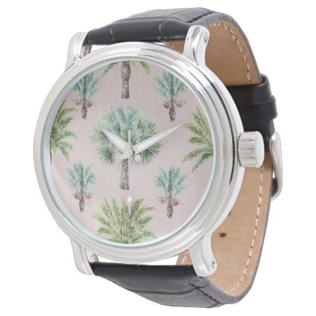 Mixed Green Palm Trees Watch (Angled)