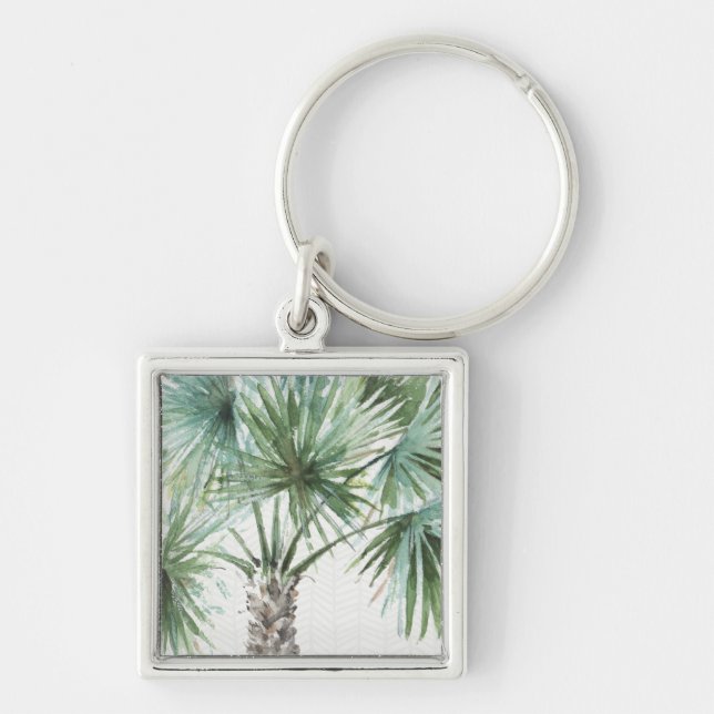 Mixed Greens I Tropical Palms Keychain (Front)