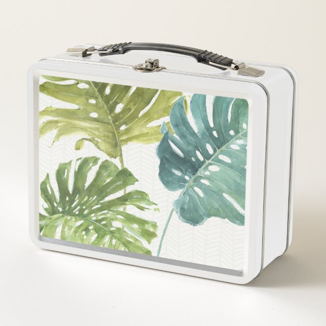 Mixed Greens | Tropical Palms Metal Lunch Box (Front)