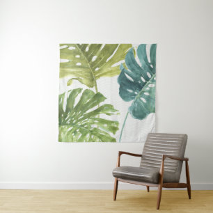 Mixed Greens Tropical Palms Tapestry