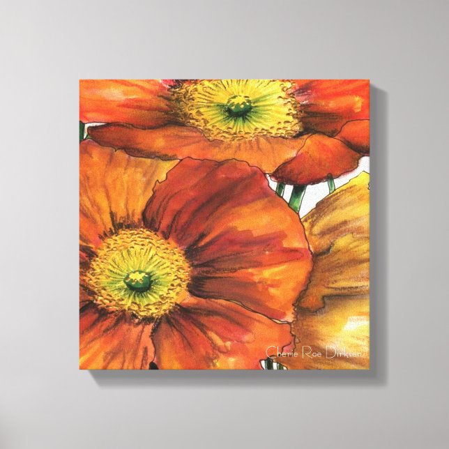Mixed Iceland Poppies Canvas Print (Front)