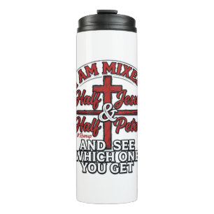 Mixed Jesus and Peter Vintage Christian Humour Thermal Tumbler