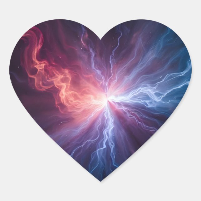 Mixed Lightning Heart Sticker (Front)