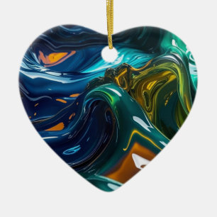 Mixed Liquids Ceramic Ornament