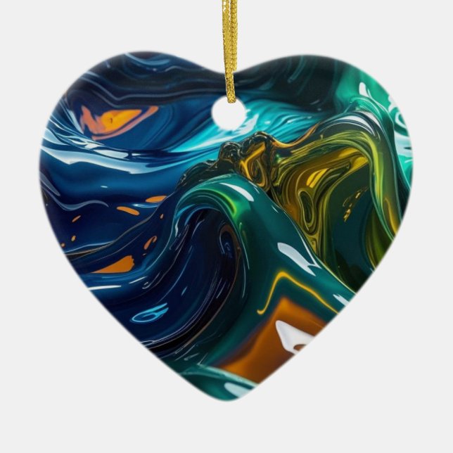 Mixed Liquids Ceramic Ornament (Front)