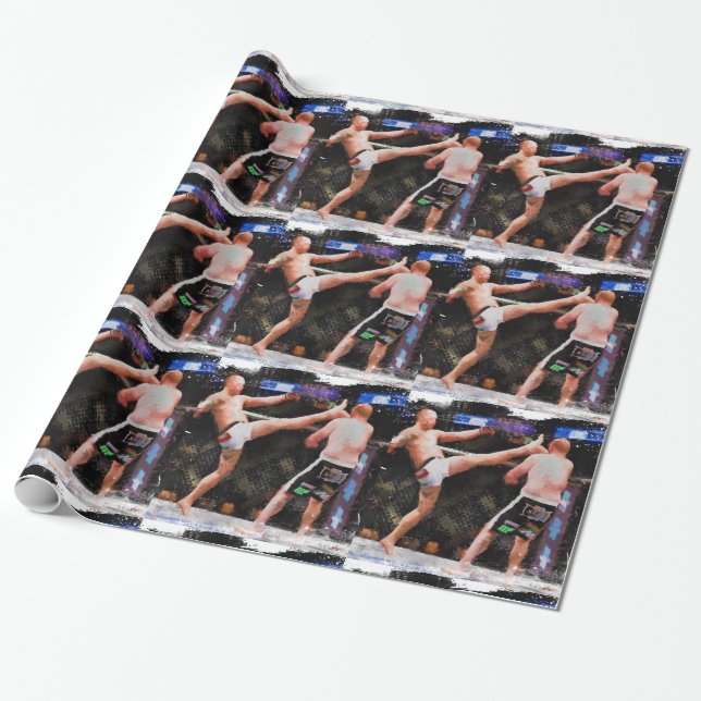 Mixed Martial Arts - A Kick To The Head Wrapping Paper (Unrolled)