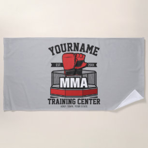 Mixed Martial Arts ADD NAME MMA Fight Training Beach Towel