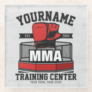 Mixed Martial Arts ADD NAME MMA Fight Training Glass Coaster