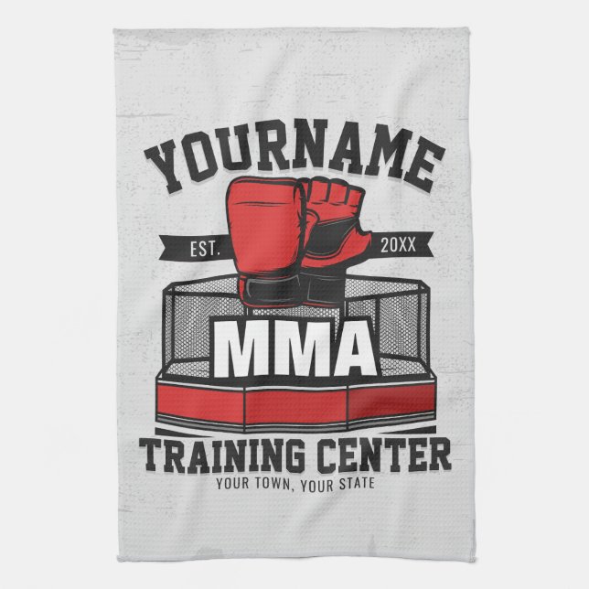 Mixed Martial Arts ADD NAME MMA Fight Training Kitchen Towel (Vertical)