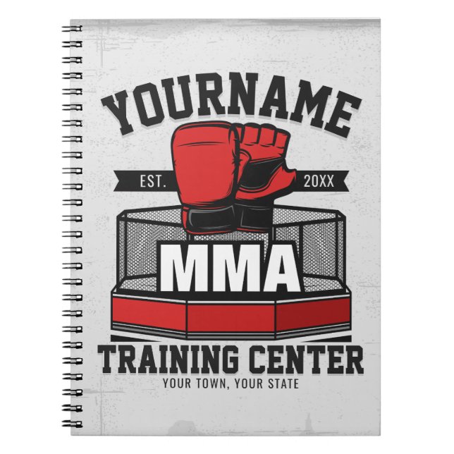 Mixed Martial Arts ADD NAME MMA Fight Training Notebook (Front)