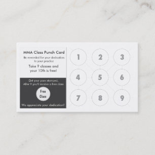Mixed Martial Arts Business Card loyalty card