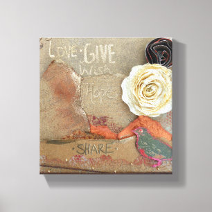 Mixed Media Art Love Canvas Print