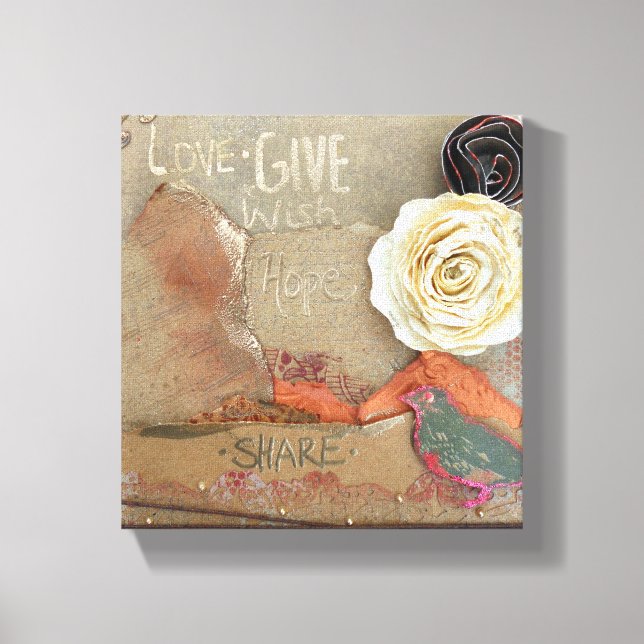 Mixed Media Art Love Canvas Print (Front)