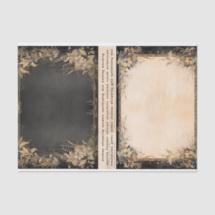 Mixed Media Artist Junk Journal Dark Gothic Tissue Paper