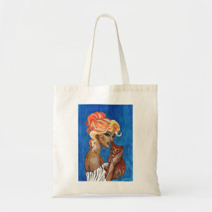 Mixed Media Collage Cat Mom Tote Bag - Artsy Newsp
