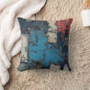 Mixed Media Collage Paint Drip Throw Pillow