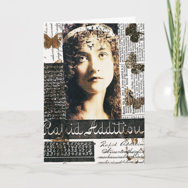 Mixed Media Collage With Pretty Lady Card (Front)