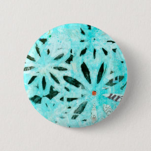 Mixed Media Daisy Art 2 Inch Round Button