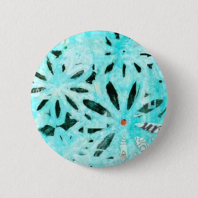 Mixed Media Daisy Art 2 Inch Round Button (Front)