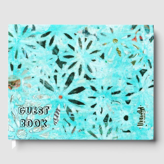 Mixed Media Daisy Art  Guest Book (Front)