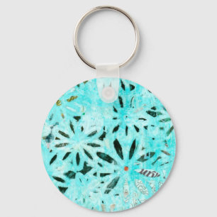 Mixed Media Daisy Art Keychain