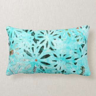 Mixed Media Daisy Art Lumbar Pillow