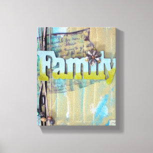 Mixed Media Family Art Canvas Print