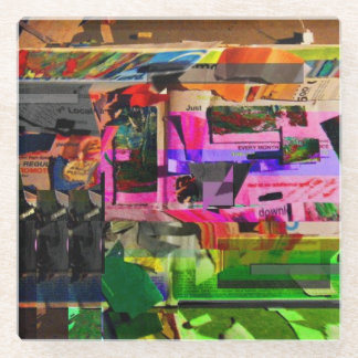Mixed Media Graphics art Glass Coaster