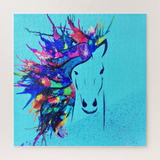 Mixed Media Horse Jigsaw Puzzle