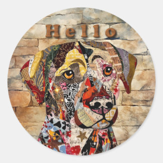 Mixed Media Labrador Retriever Classic Round Sticker