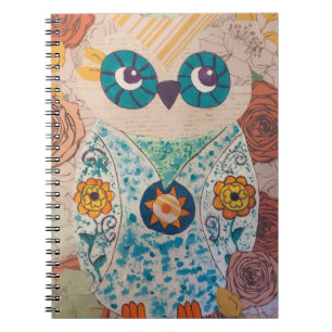 Mixed Media Owl Journal for the Owl Lover