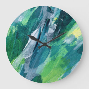 Mixed Media Painting Artistic Design Large Clock