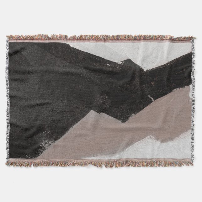 Mixed media painting, minimalist abstract design. throw blanket (Front)