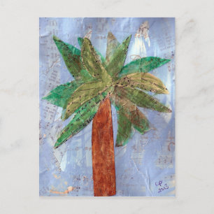 Mixed Media Palm Tree Postcard