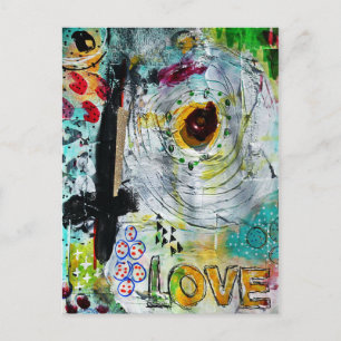 Mixed media postcard