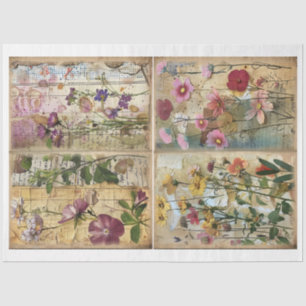 Mixed Media Style Scrapbook Floral Background E Tissue Paper