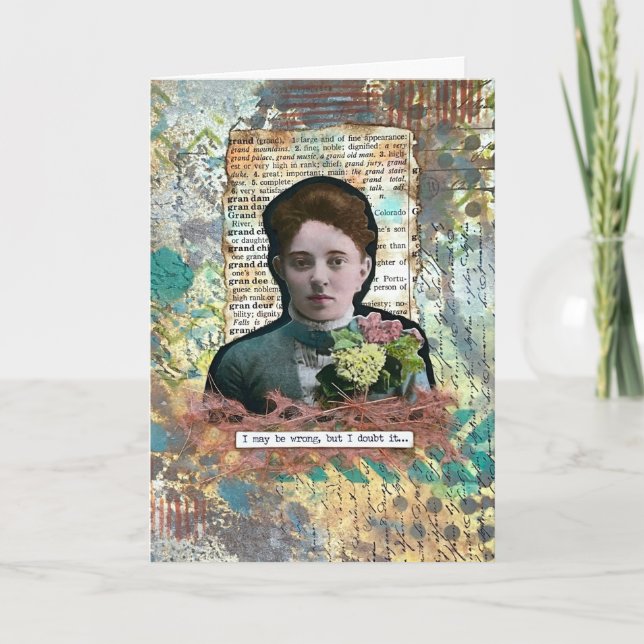 Mixed-media Vintage style Greeting Card (Front)