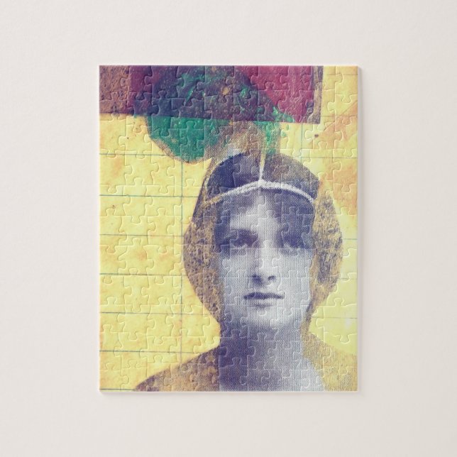 Mixed Media Vintage Woman Jigsaw Puzzle (Vertical)