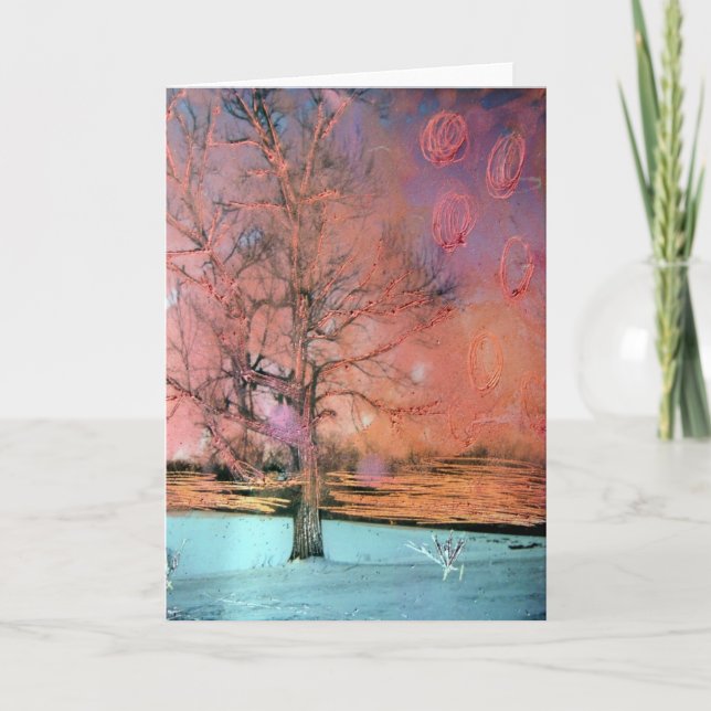 Mixed Media Winter Tree Card (Front)