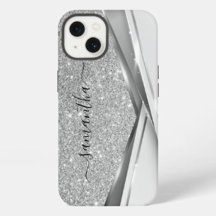 Mixed Metal 3-D Glitter Gold Monogram   Case-Mate  iPhone 13 Case