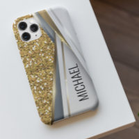 Mixed Metal 3-D Glitter Gold Monogram   Case-Mate 