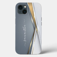 Mixed Metal 3-D look Calligraphy Gold Monogram