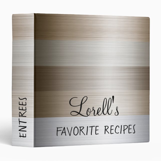Mixed Metal Bronze Silver Stripes Binder (Front/Spine)