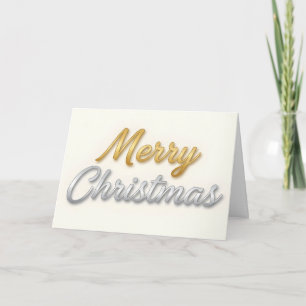 Mixed Metal Foil Script Merry Christmas Holiday Card