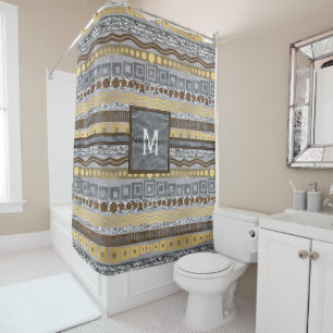 Mixed Metals Monogram Bathroom Glam Faux Bling