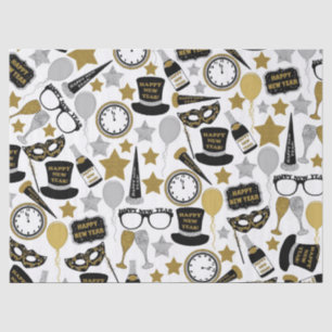Mixed New Years Eve pattern party tissue Paper