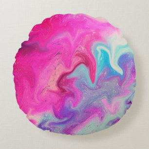 Mixed paint background round pillow