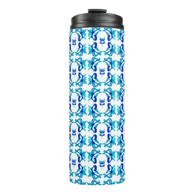 Mixed pattern original design and digital drawing. thermal tumbler (Front)